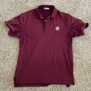 Peter Millar Solid Maroon Texas A&M Polo - Medium